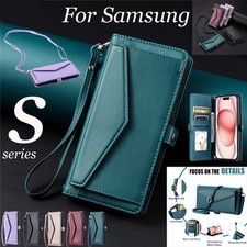 For Samsung Galaxy S25 S24 S23 S22 S21 Ultra Plus Case Wallet Leather Flip Cover