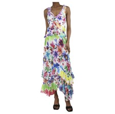 PatBO Autre Marque Dress Size S Multi Floral Ruffle Midi Beach Dress Patbo