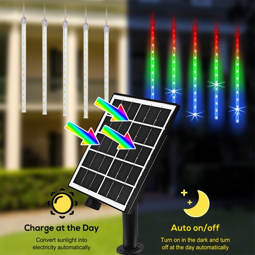 Solor LED Meteor Shower Rain Solar Lights Tree String Light Garden Party Outdoor - Picture 17 of 28