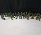 Vintage Lot of 43 Green Army Men Toy Soldiers - Some Marked Tim-Mee, Marx, Made
