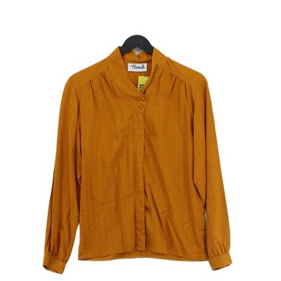 Hamells Women's Blouse M Gold Viscose with Polyester Long Sleeve V-Neck Basic