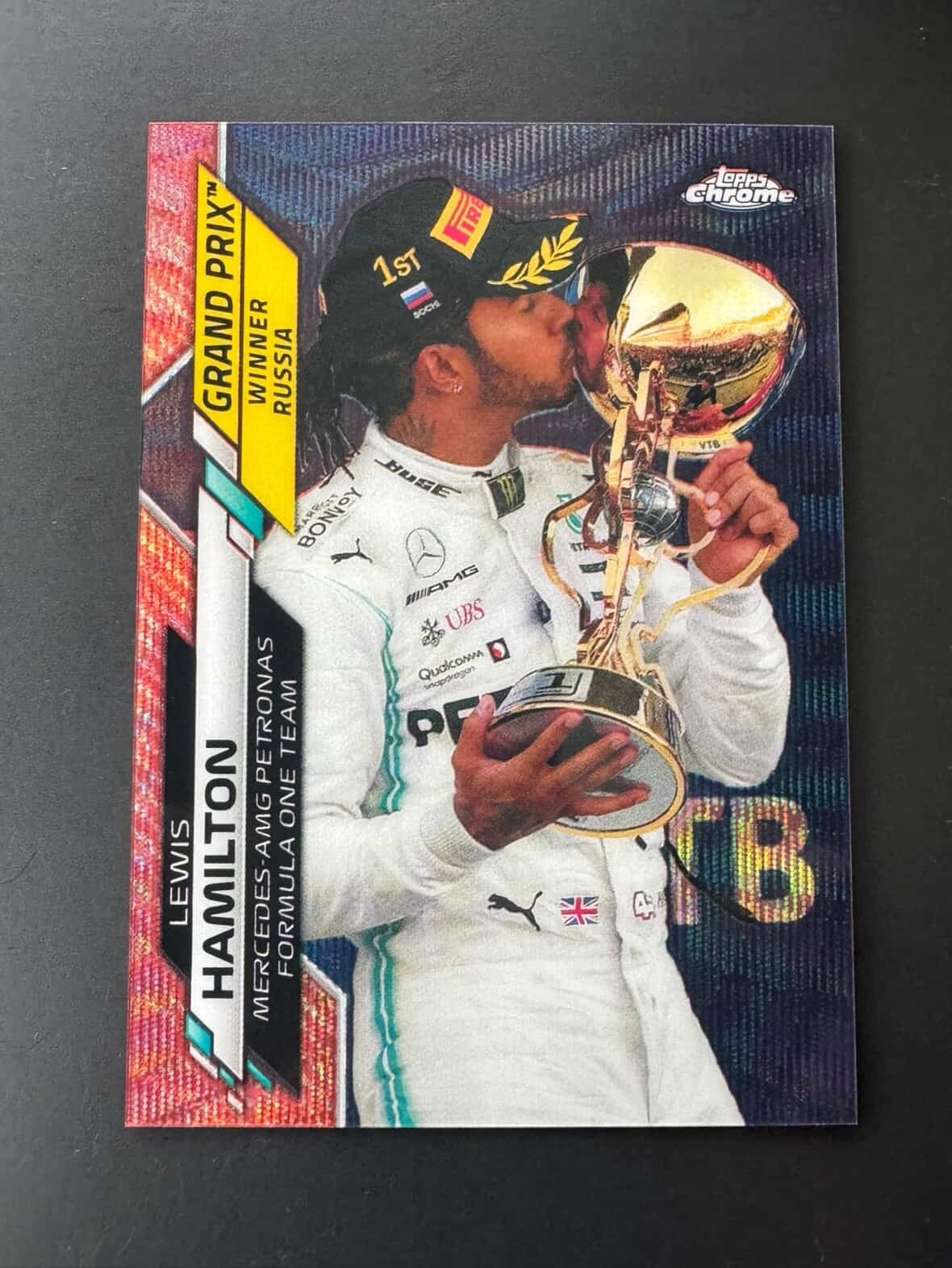 2020 Topps Chrome F1 #148 LEWIS HAMILTON RED Wave Refractor #d 4/5