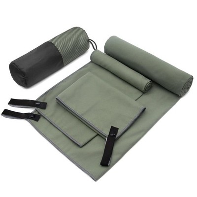 Microfiber Travel Towel,Quick Dry Camping Towel Set,Beach Sports Pool, Green