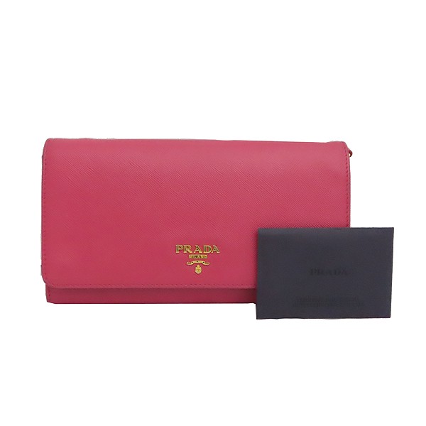 Prada Saffiano Mini WOC in Peonia Pink with Gold Chain Logo