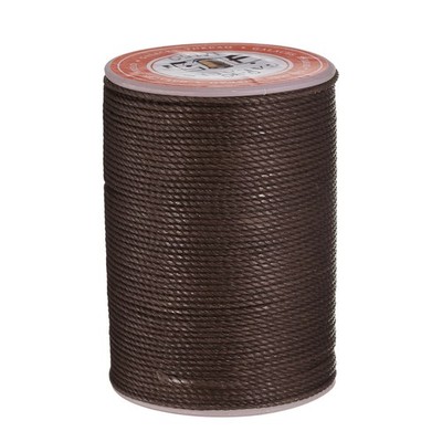 Round Waxed Thread for Leather Sewing, 60 Yards/55m, 0.8mm, Coffee Brown