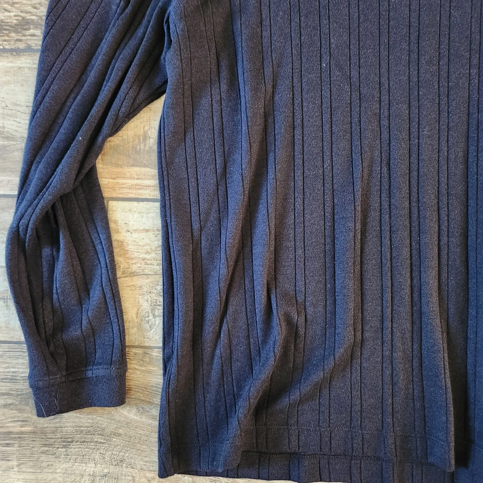 Suéter Pullover Acanalado Negro Manga Larga J Ferrar Para Hombre Talla Grande Foto 3 de 4