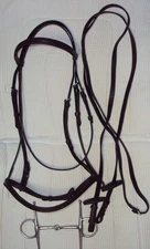 Jeremy & Lord Bridle, Reins & Bit - RAISED/Roller Buckle - X-Full  Size - NICE