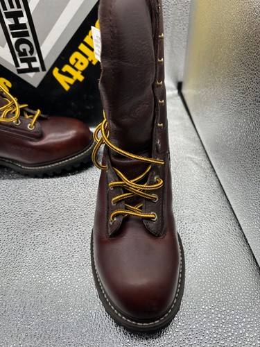 Zapatos de Seguridad Lehigh 11 W Marrón 8" Cuero Leñador Punta de Acero Bota Aislada - Imagen 5 de 11