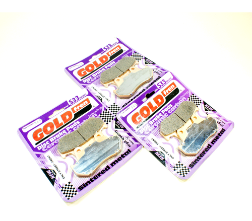 GoldFren Brake Pad Set Sintered Frontx2 + Rear 3 Pair S33-049 EBC Equiv FA69/2 - Picture 2 of 2
