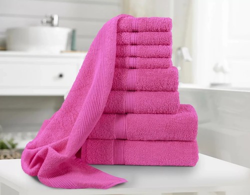 Set asciugamani balla 100% cotone egiziano qualità hotel 8 pezzi viso mani asciugamani bagno - Foto 8 di 32