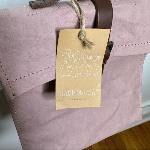 Uashmama Pink Washable Paper Lunch Shoulder Crossbody Made in Italy NEW - Picture 2 of 10