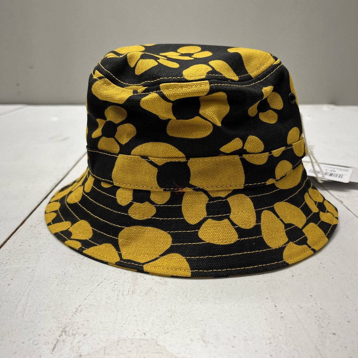 Marni X Carhartt Black / Yellow Flower Print Bucket Hat Marni X Carhartt Black / Yellow Flower Print Bucket Hat