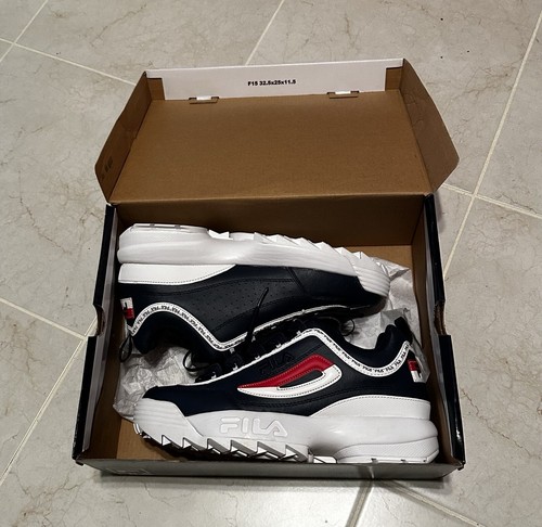 Fila Disruptor II Premium Repeat Mens Navy/White Shoes Size 8 - Picture 4 of 6