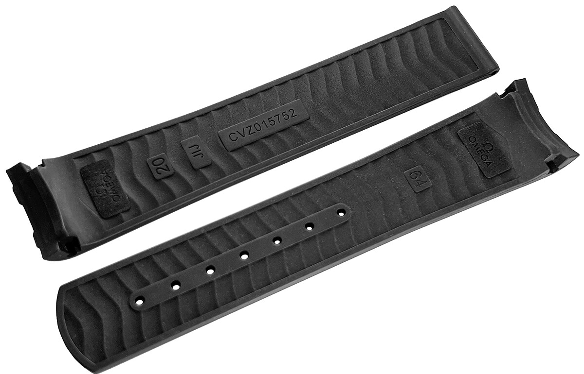 Authentic NEW Omega Black 20mm Rubber Strap CVZ015752 42mm