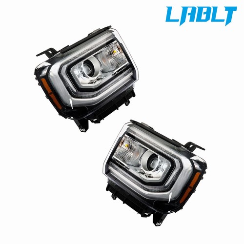 LABLT Pair HID Projector Headlight Headlamp Assy For 2016-2018 GMC Sierra 1500 - Picture 2 of 6