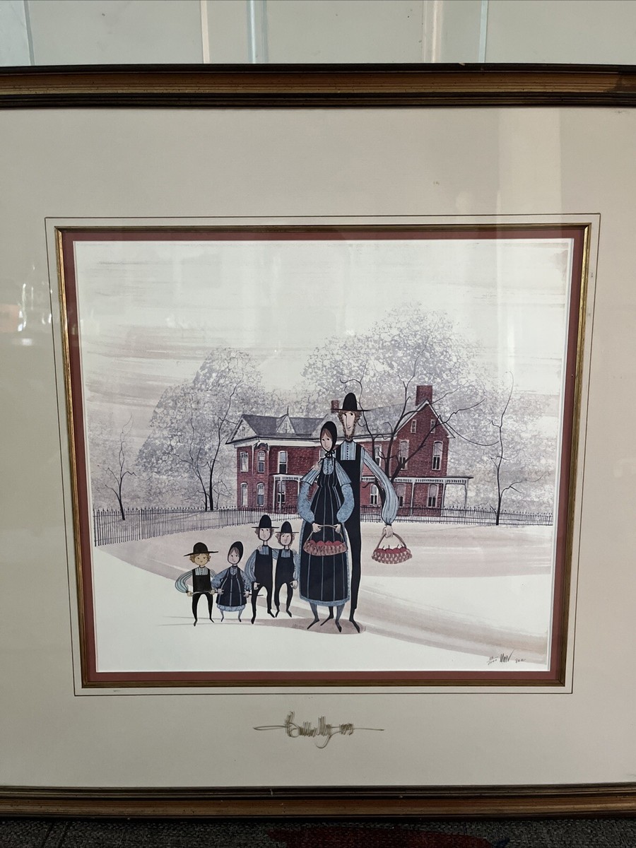 P. Buckley Moss モス 額装 ポスター カリグラフィー アート P Buckley Moss “Fruit Of The Valley” Framed Ltd. Edition Signed 26