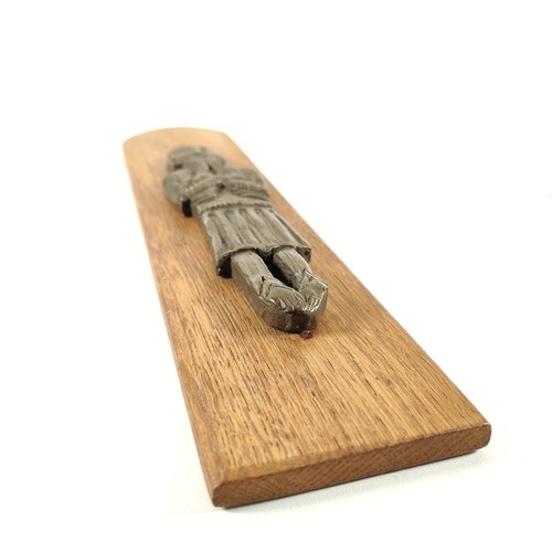 Statua in bronzo fuso a freddo su targa in legno - irlandese - vintage - Foto 3 di 6