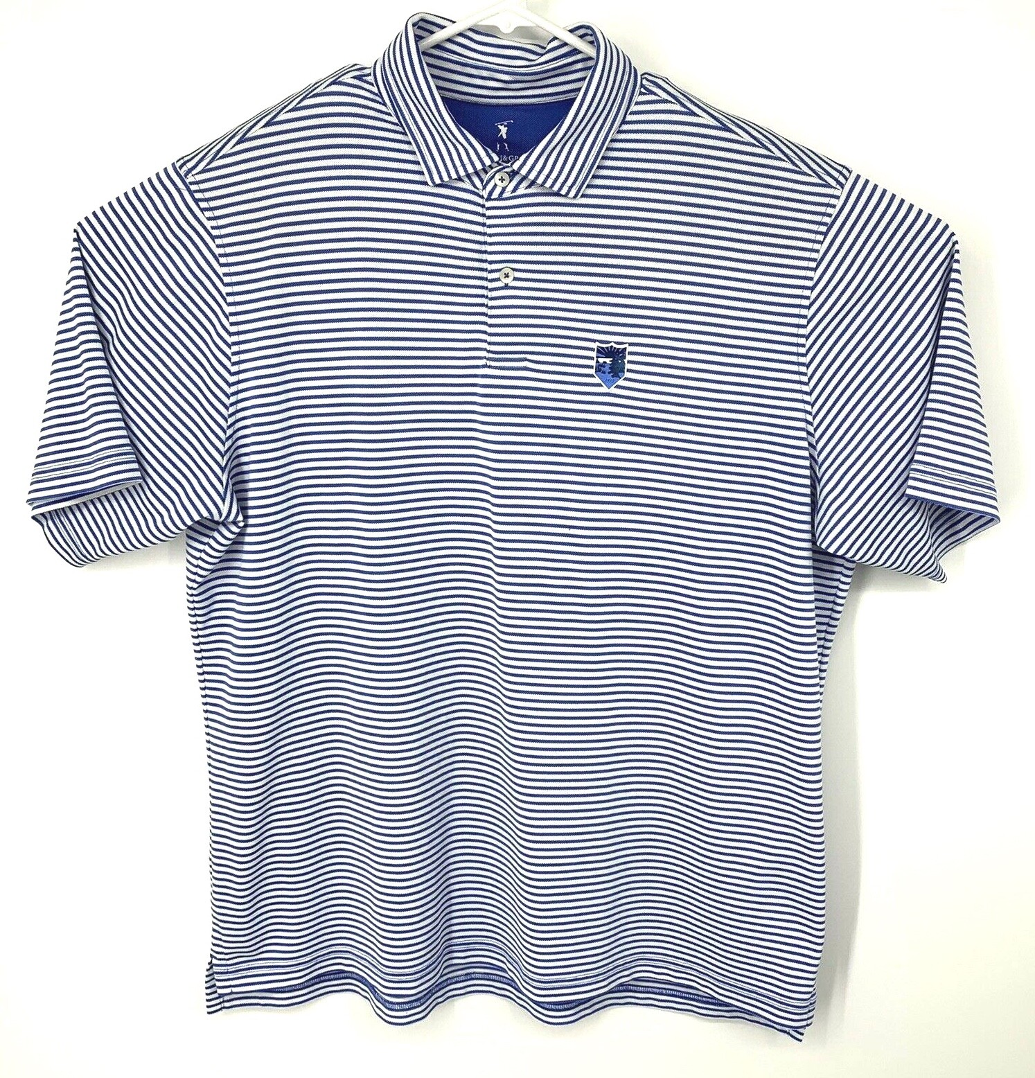 Fairway Greene Mens Golf Polo Shirt Blue White Stripe… Gem