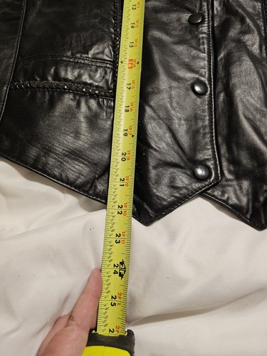 VTG Vance Leathers Kids Size XXL (Womans S) Black Leather Vest Side Lace - Picture 5 of 8