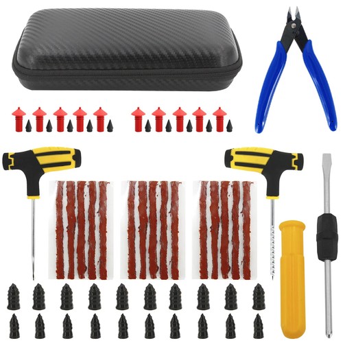 Car Tire Repair Kit Tubeless Tyre Puncture Studding Tool Set Vacuum Film Nail - Picture 9 of 35