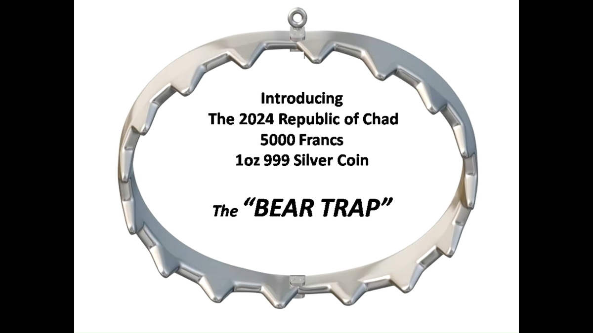 2024 5000CFA Chad - BEAR TRAP - 1oz 999 SILVER Coin w/Box & COA | eBay