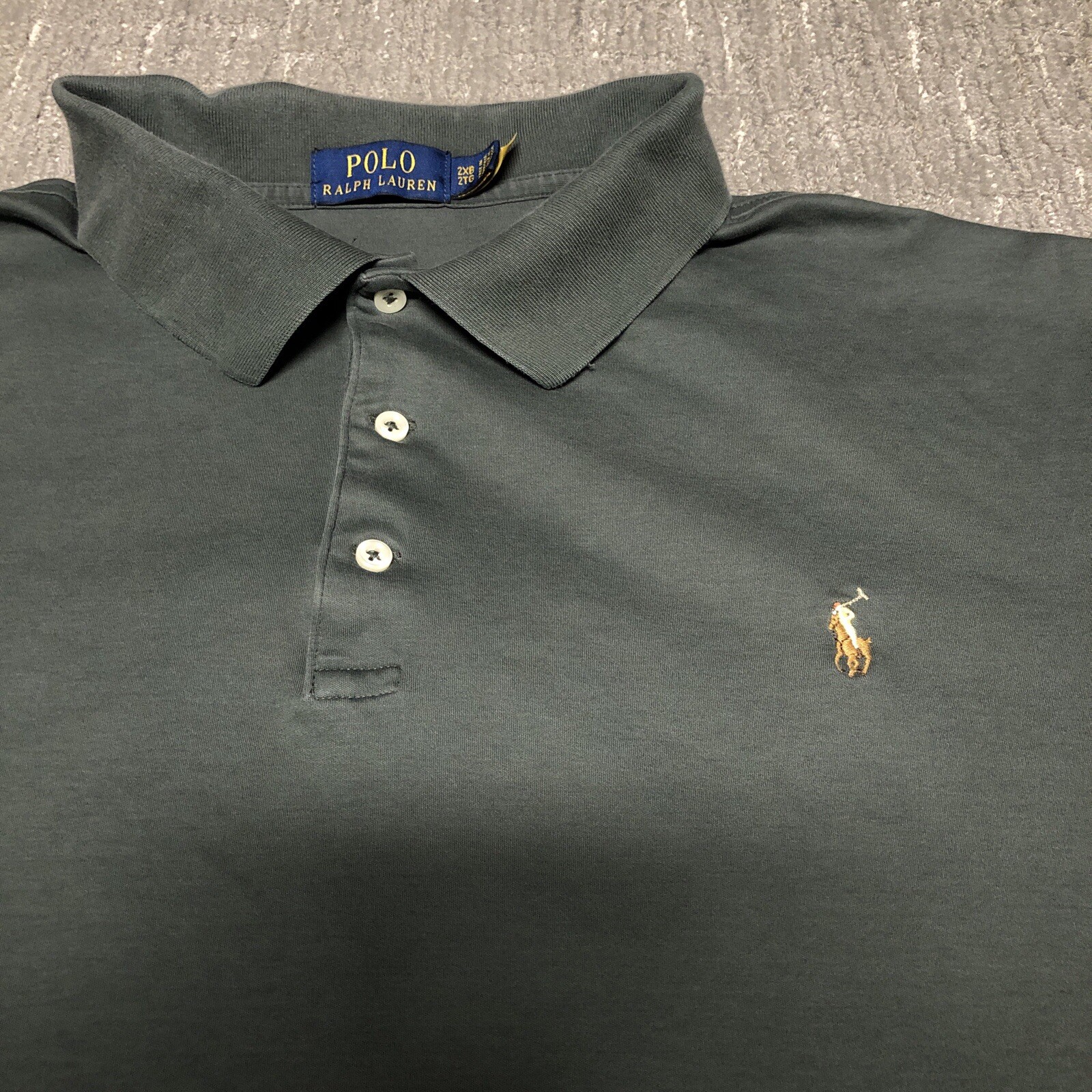 Polo Ralph Lauren Polo Shirt Men’s 2XB Green Flesh Pony Big & Tall Short Sleeve