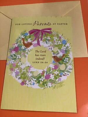 For Loving Parents At Easter Religious Love Thanks 5.5 x8  Greeting Card