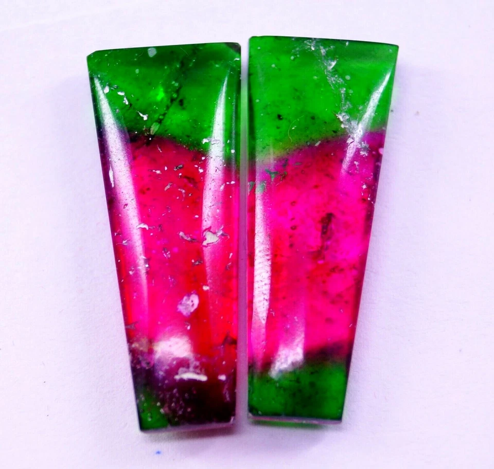 50.90 Ct Pair Of Watermelon Beautiful Tourmaline Gemstone Certified Jewelry Use - Image 2 of 4