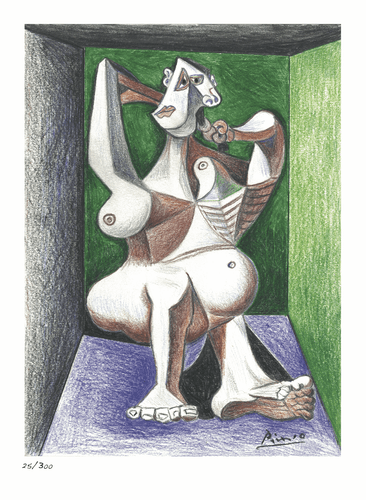 Pablo Picasso “Woman Dressing Hair" Signed & Hand-Number Ltd Ed Print (unframed) - Picture 2 of 2