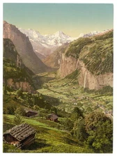8" x 10" Photo 1890 Lauterbrunnen Valley and Briethorn