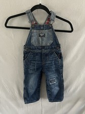 OshKosh B  gosh Bib Denim Overalls Patchwork Flannel lined 18 Months