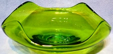 Vintage Viking Glass Epic Bon Bon Dish or Bowl #6602 Avocado Green 7" D