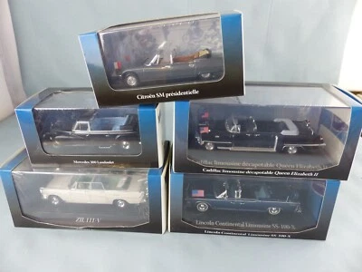 Lot de 5 miniatures 1/43 VOITURES PRESIDENTIELLES Citroën SM NEUVES + boites - Photo 1/3