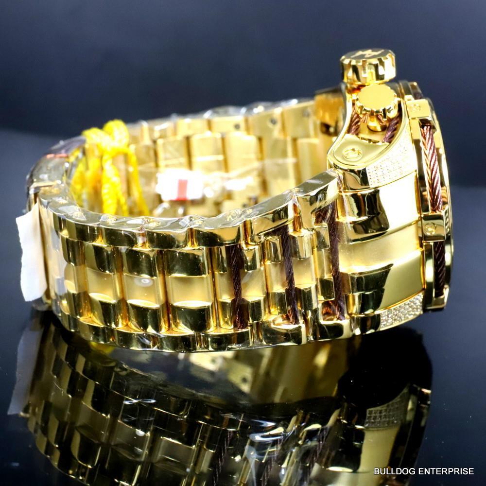 Invicta Reserve Bolt Zeus 1.31 CTW Diamond Gold Plated Steel Swiss