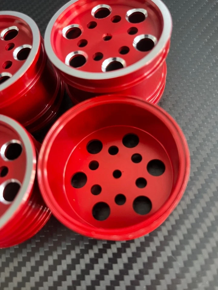 Tamiya Super Hot Shot Super Sabre Big Wig Boomerang Alloy wheels set Red B type - Image 3 of 3