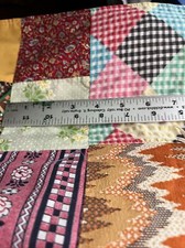 Vintage Handmade Patchwork Quilt Blanket With Hand Ties 35" x 35"