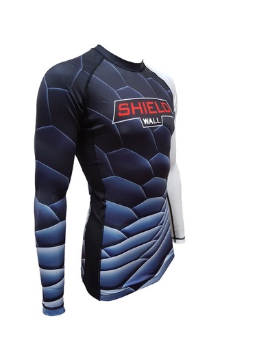 ShieldWall Scale Mens Womens Rash Guard Rashvest MMA BJJ - Long & Short Sleeve - Picture 2 of 8