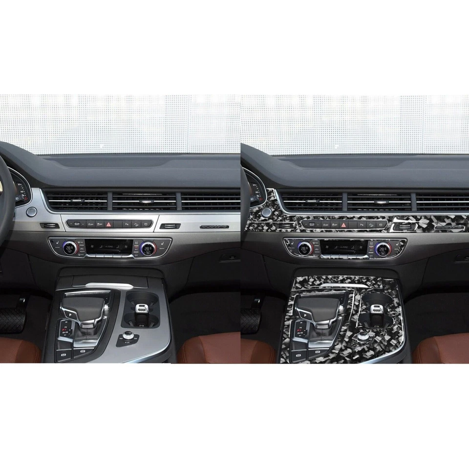 Kits completos de molduras interiores de fibra de carbono forjada 85 piezas para Audi Q7 SQ7 4M 2016-19 Foto 3 de 4