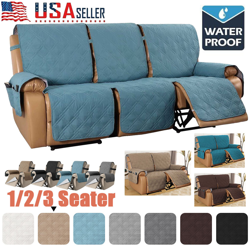 Quilted Armchair Recliner Chair Cover Couch Slipcover Mat For Pet 1/2/3  Seater