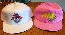 2 Vtg 80s MAC Truck Quality Tools Racing Snapback Trucker Cap Hat USA Swingster 