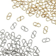 100x S-Hook Clasps S Hooks Necklace Clasp Connectors for Necklace Jewelry Making