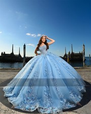 Luxury Strapless Beaded Quinceanera Dresses Bows Ball Gown Appliques Sweet 15 16
