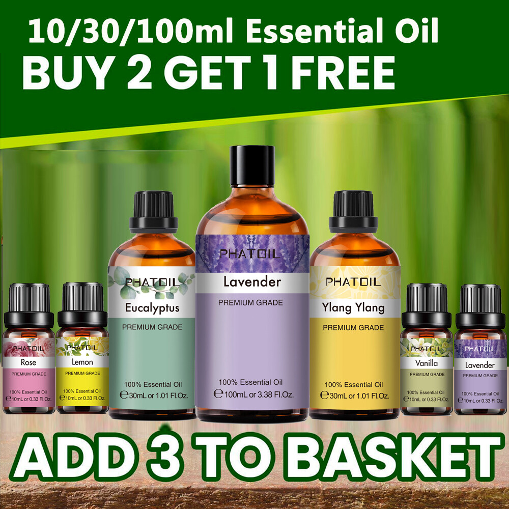 100% PURE ESSENTIAL OILS 10ML 30ML 100ML Pure Therapeutic Grade Aromatherapy Oil