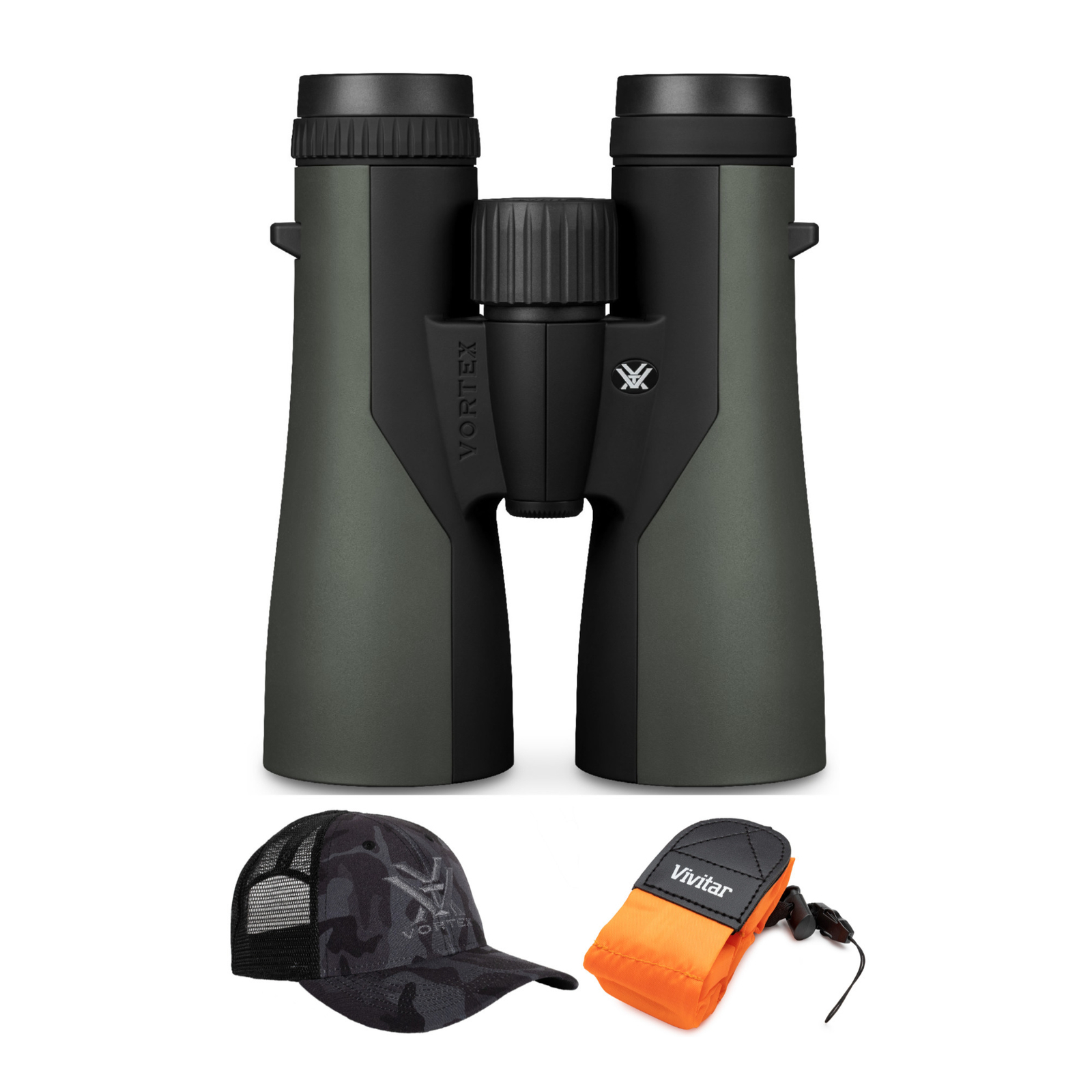 Бинокль Vortex Optics Crossfire 10x50 с призмой на крыше и ремешком для камеры в комплекте
