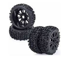 4x 1/8 Rc Buggy Badland Wheels Tires For Arrma Typhon Losi 8eight Associated rc8