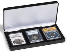 Certified Coins Slabs Case 3 Graded PCGS NGC Deposit Box Display Box Lighthouse