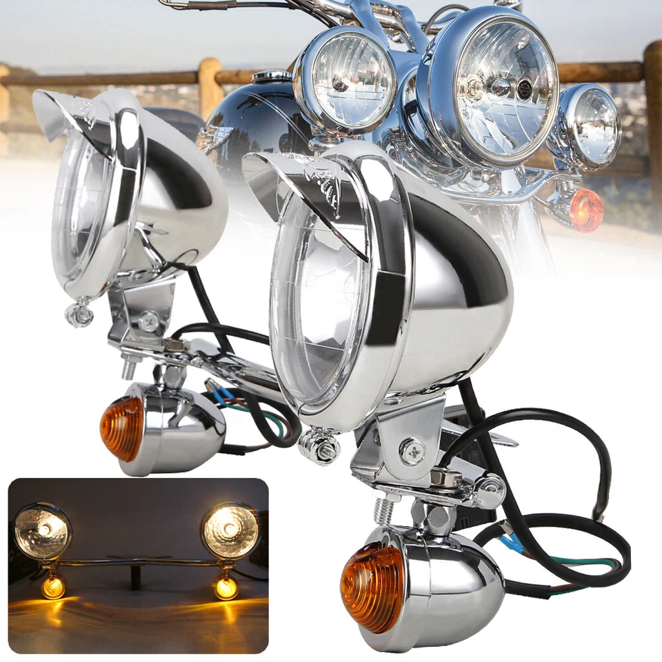 Barra de luces antiniebla LED de paso para Harley Softail FatBoy FLSTF Foto 3 de 4