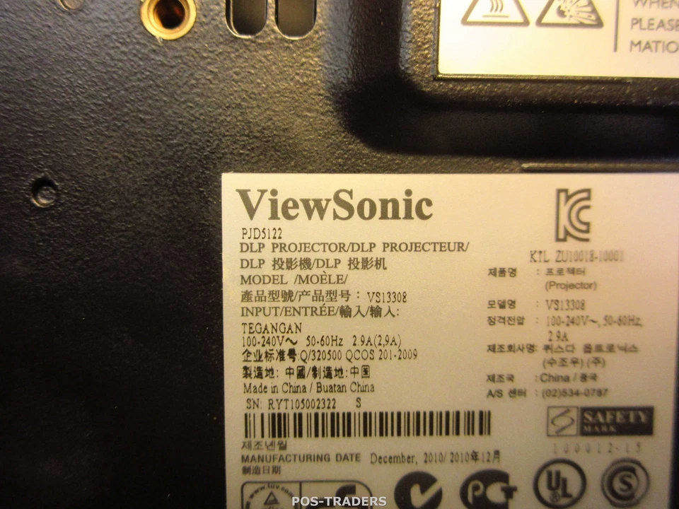 ViewSonic PJD5122 Projector Beamer SVGA DLP 2500 LUMENS - No remote - 456 HOURS - Bild 3 von 3