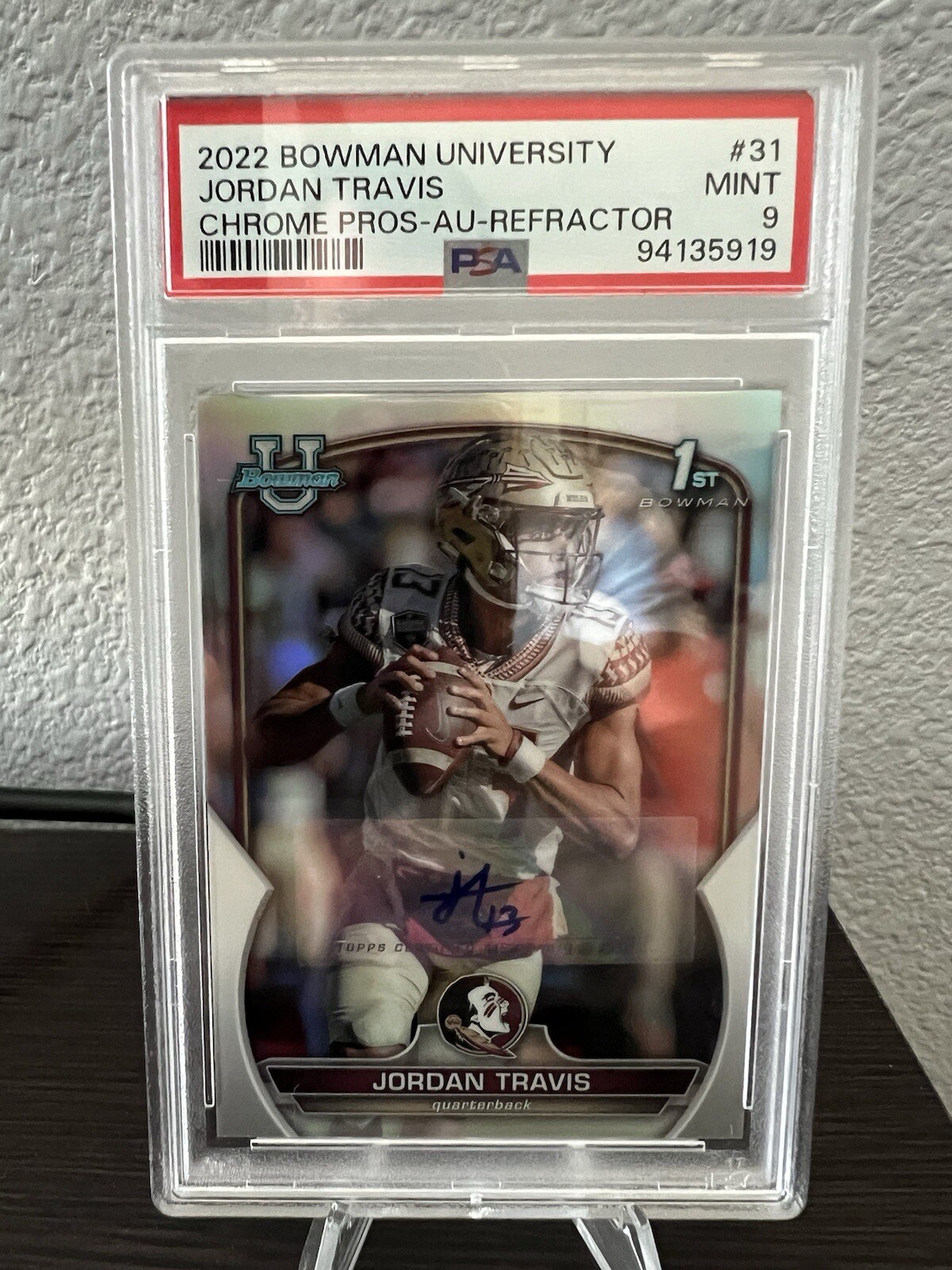 2022 Bowman Jordan Travis 1st /499 Auto PSA 9 FSU/NY Jets 🔥🔥