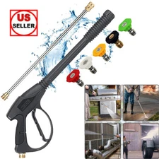 3000PSI Pressure Washer Gun Replacement Wand Extension & 5 Nozzle Tips Kit M22